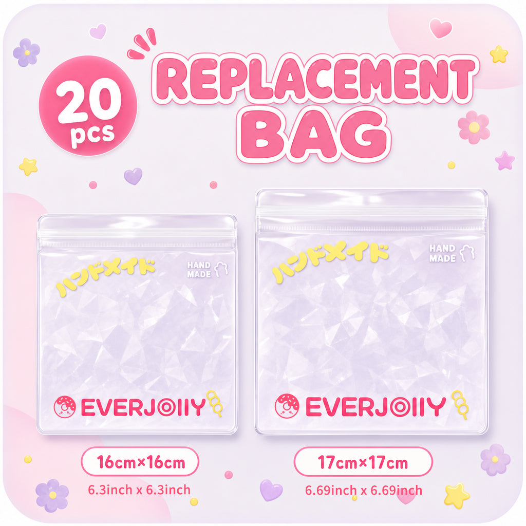 EVERJOLLY Replacement Bags for Squishy – 20pcs Pack, 2 Size Options (16cm / 17cm)