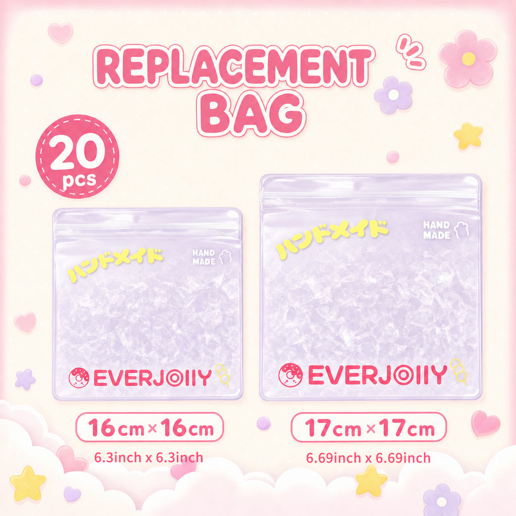EVERJOLLY Replacement Bags for Squishy – 20pcs Pack, 2 Size Options (16cm / 17cm)