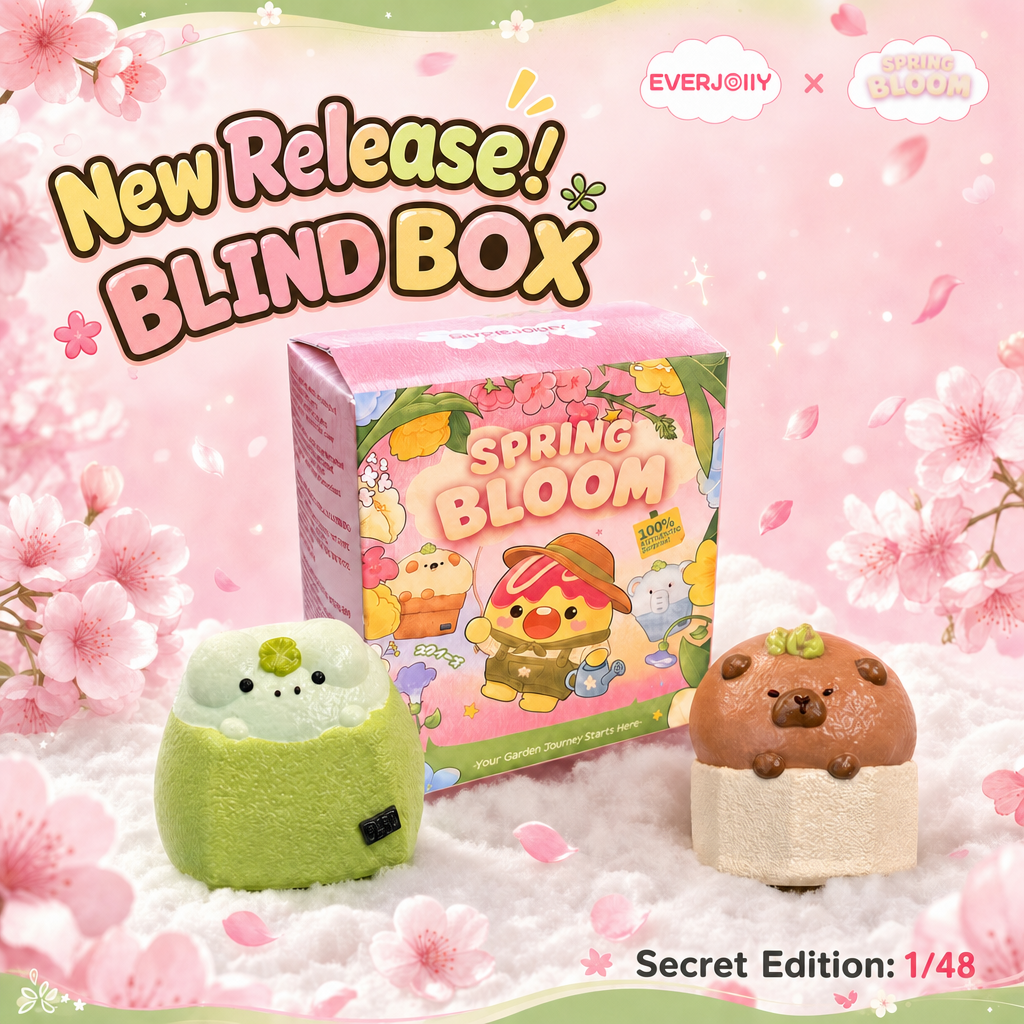 [EVERJOLLY]-SPRING BLOOM Series【No returns or exchanges once opened】cute potted‑animal squishy‑blind boxes (250g)